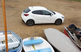 Mazda2, above with boats